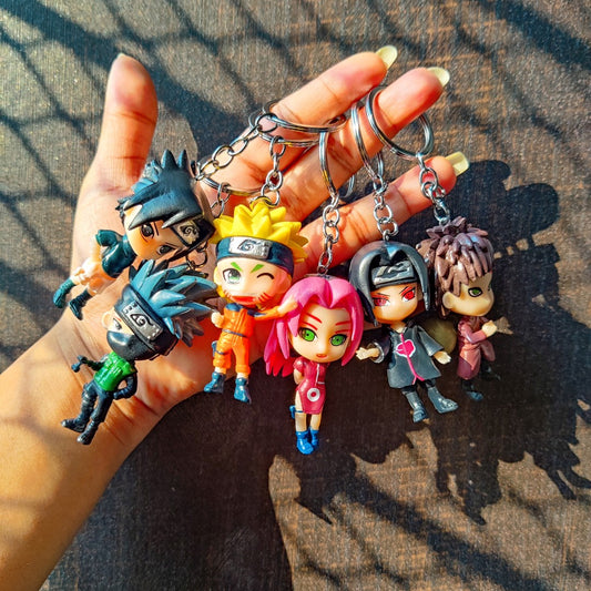 Mini Naruto Character Keychain Set (6 Pieces)