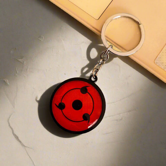 Naruto Tripe Tomoe Sharingan Keychain