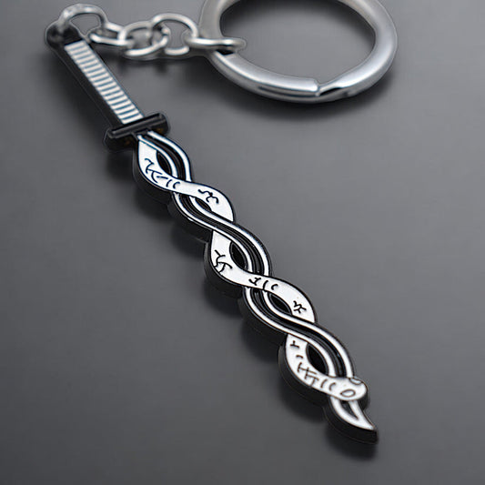 Obanai Iguro Metal Katana Keychain โ Serpent Hashira Sword