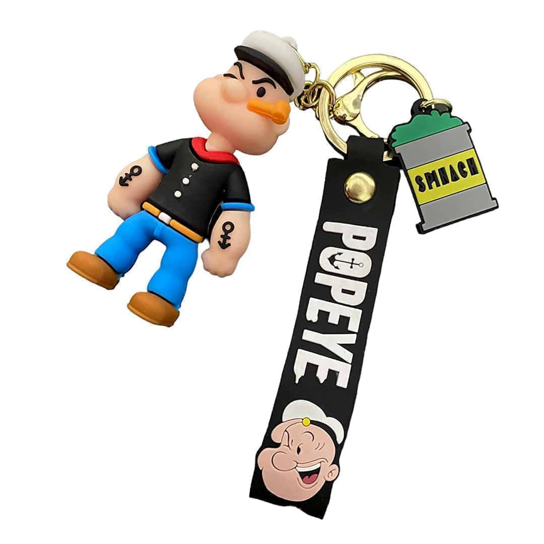 Popeye The Sailor Man Rubber Keychain - Get strong and stylish