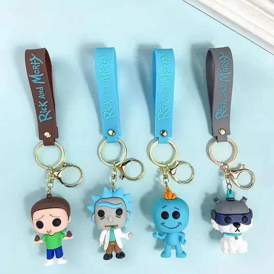 Rick and Morty 3D Keychain with Strap