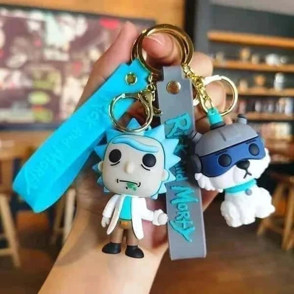Rick and Morty 3D Keychain with Strap