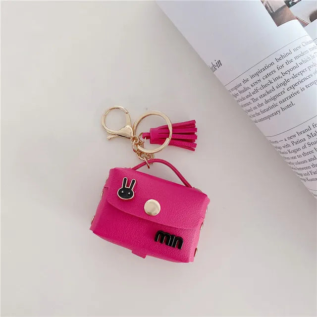 Designer Handbag Keychain - Mini Coin Purse & Airpods Earphone Storage