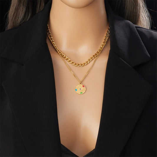 Allika Evil Eye Layered Necklace
