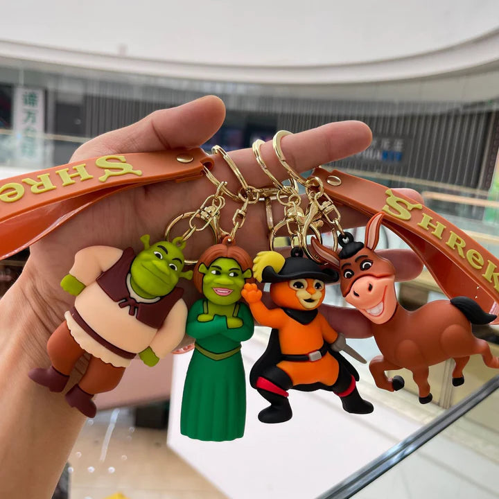 Shrek Family 3D Rubber Keychain
