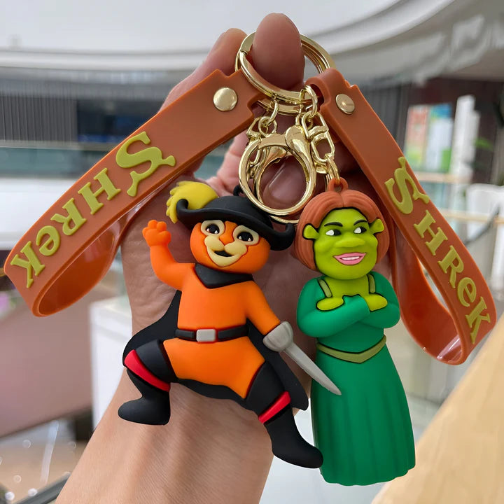 Shrek Family 3D Rubber Keychain