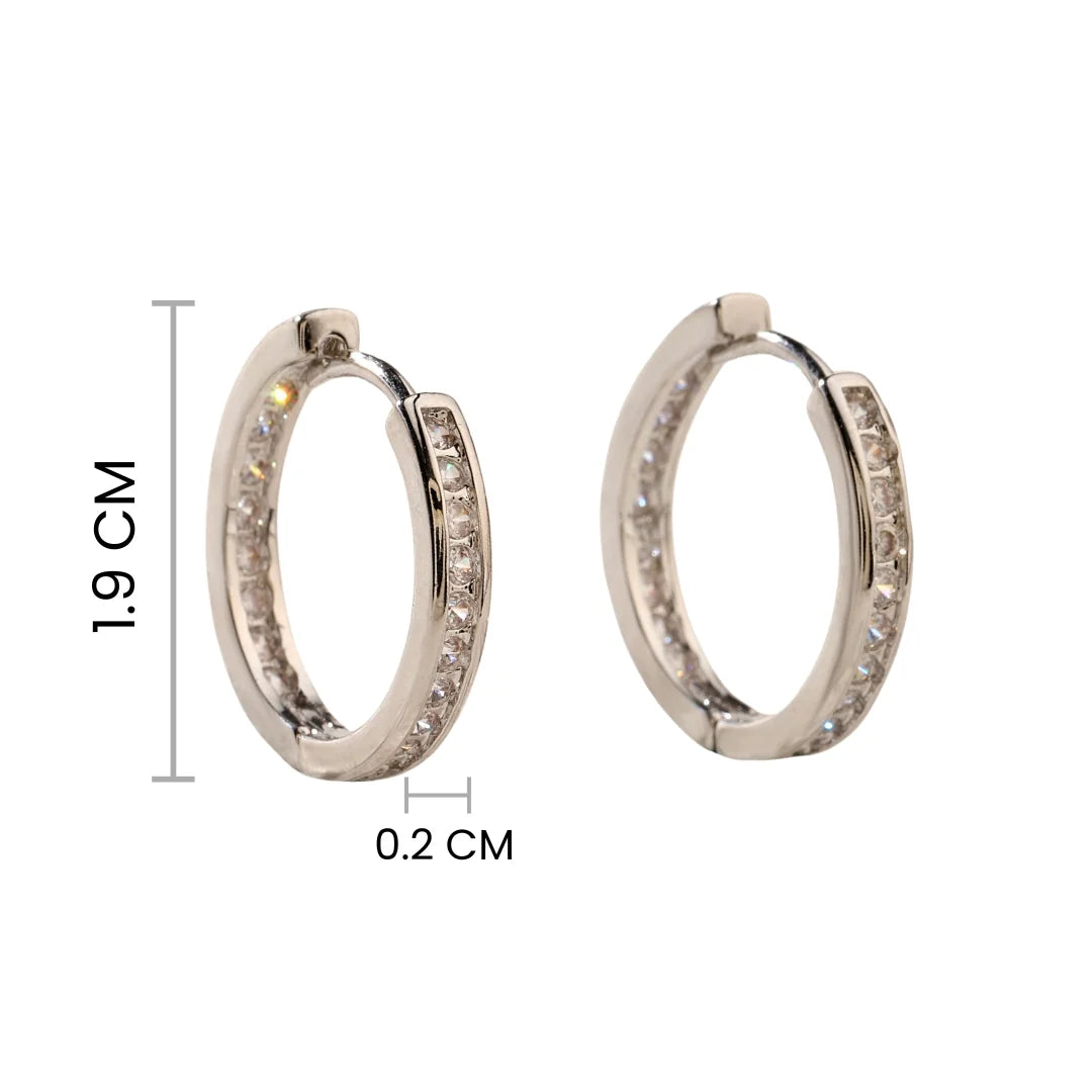 Silver Crystal Hoop Earrings for Women | Rhinestone Statement Jewelry