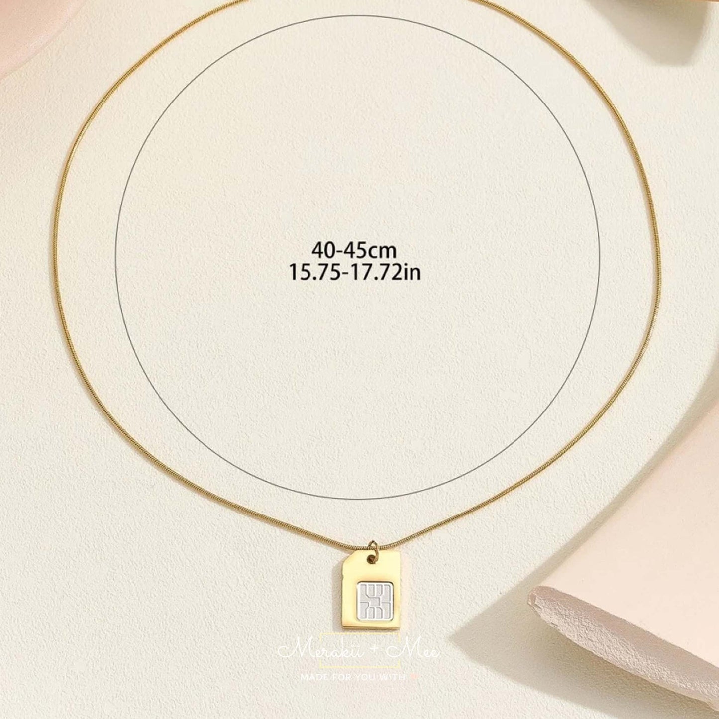 Simcard Gold Pendant Necklace