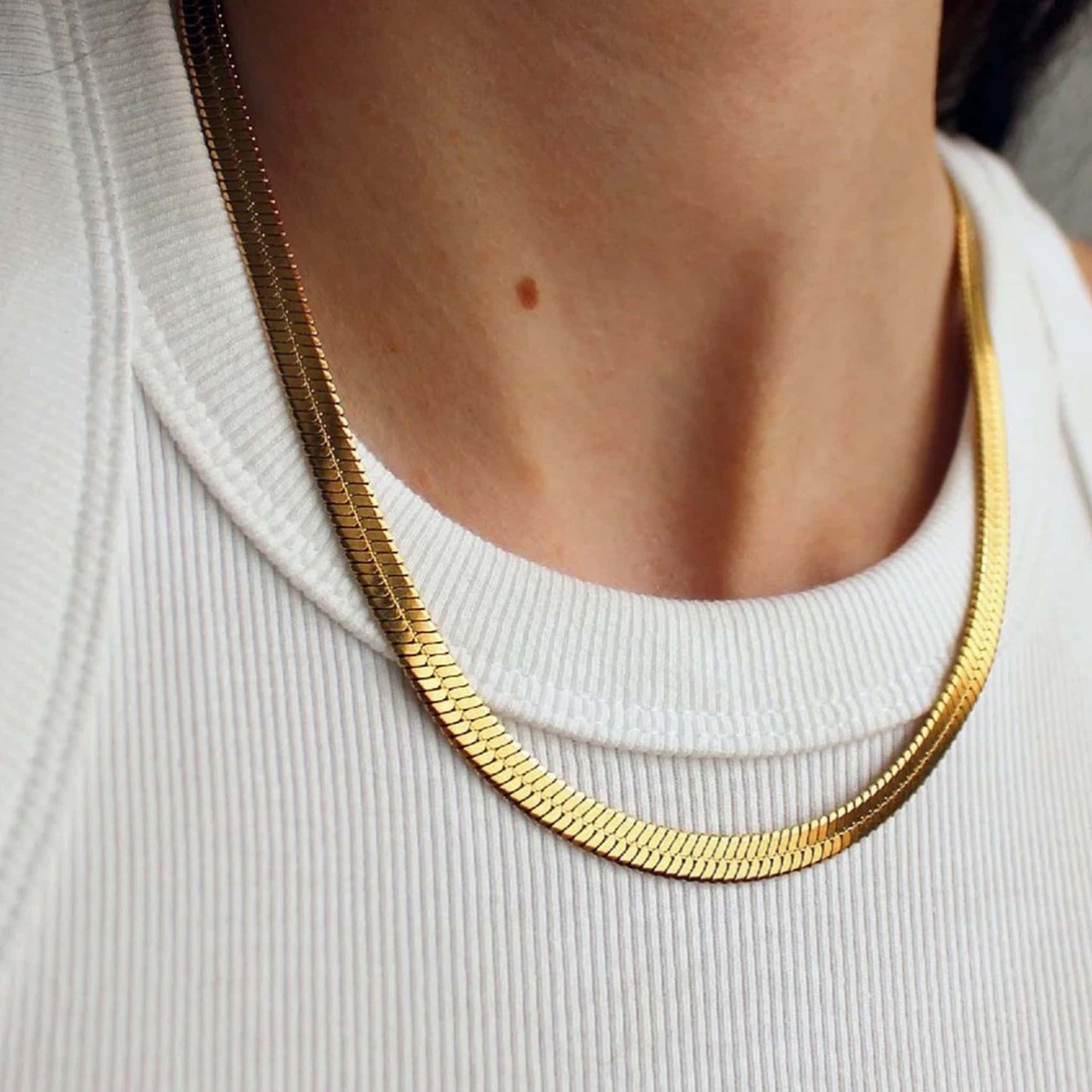 Herringbone Chain 18k Gold Plated