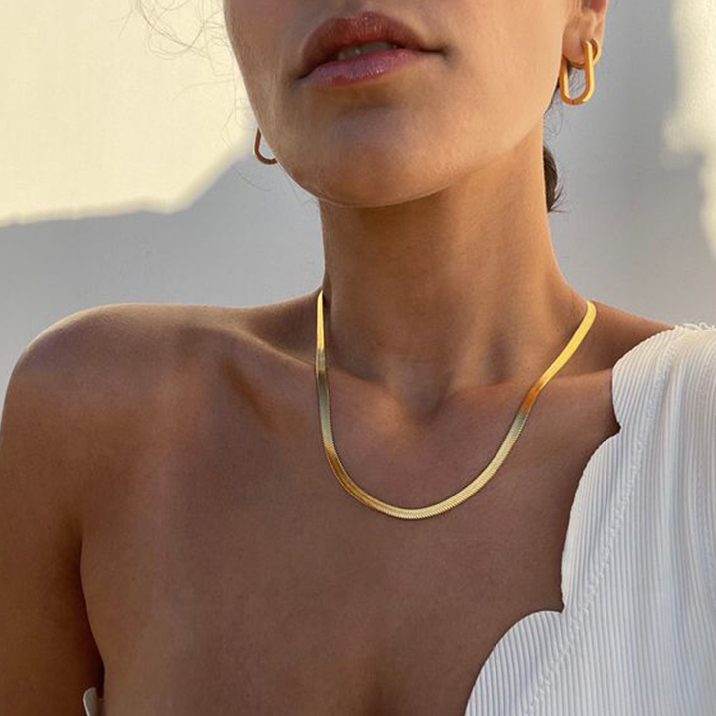 Herringbone Chain 18k Gold Plated