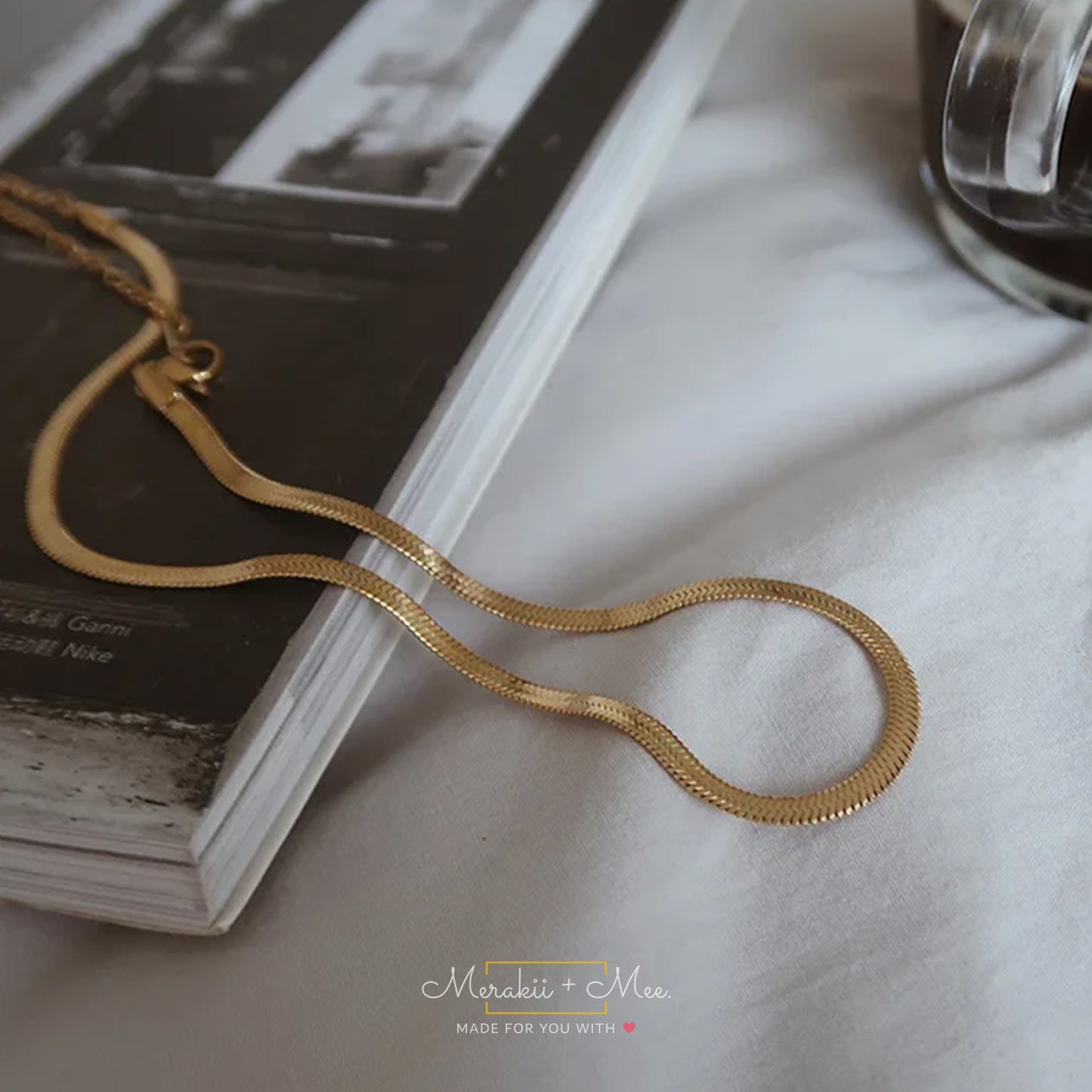 Herringbone Chain 18k Gold Plated