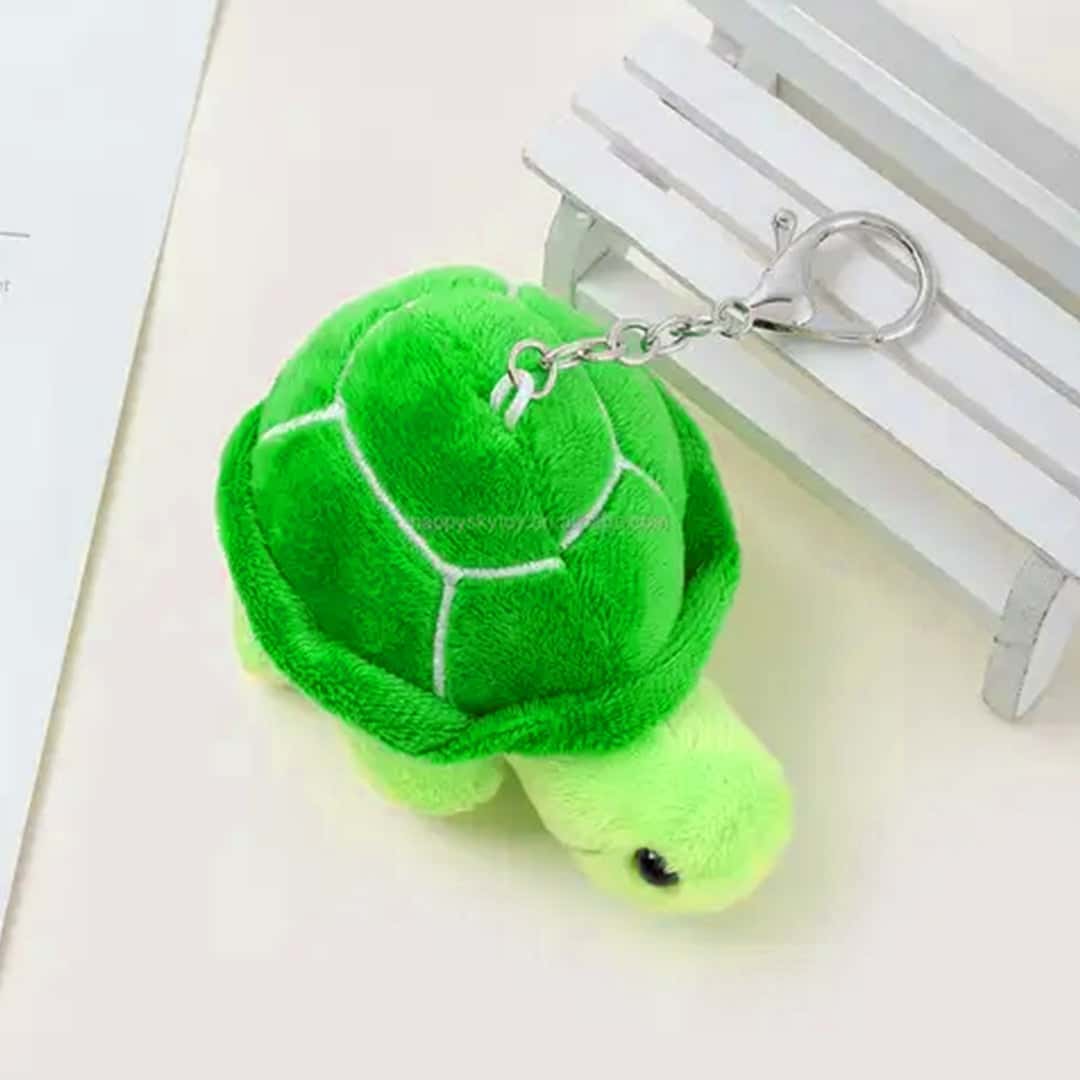 Adorable Green Turtle Soft Toy Keychain