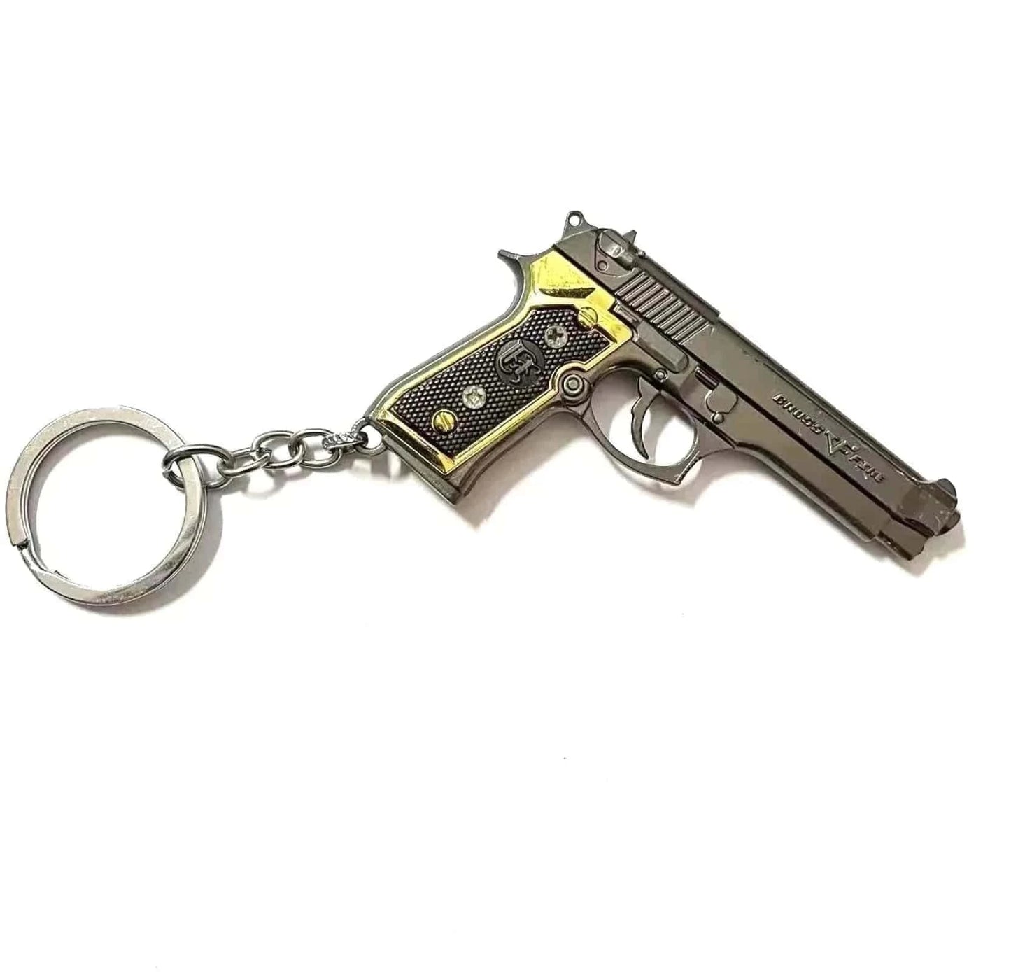 Tactical Defender Metal Gun Keychain with Holster
