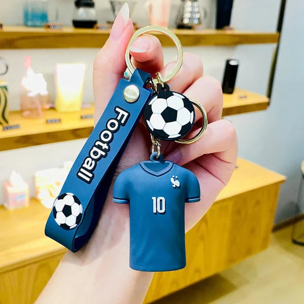 Football Players Jersey Rubber Keychain | Soccer Fan Accessory