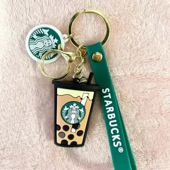 Starbucks High-quality rubber Keychain with Strap and Charm