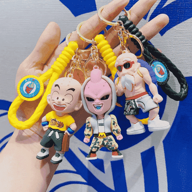 Modern Style Dragon Ball Z Character 3D Keychain with Strap and Charm