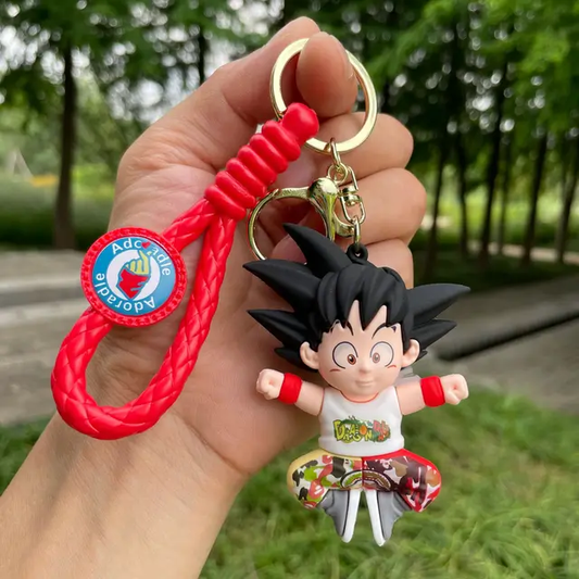 Modern Style Dragon Ball Z Character 3D Keychain with Strap and Charm