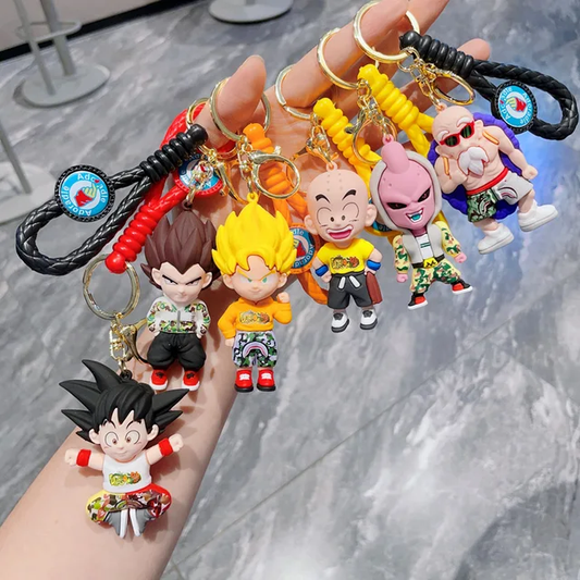 Modern Style Dragon Ball Z Character 3D Keychain with Strap and Charm