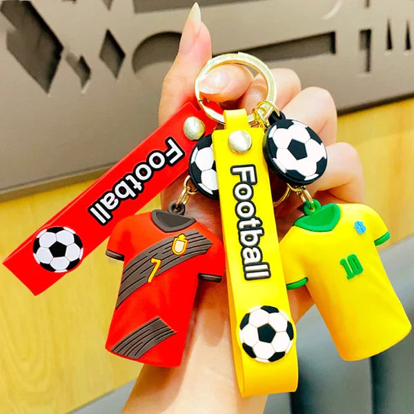 Football Players Jersey Rubber Keychain | Soccer Fan Accessory