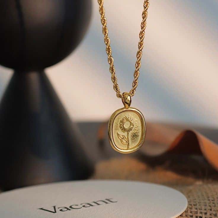 Rose Stamped Necklace