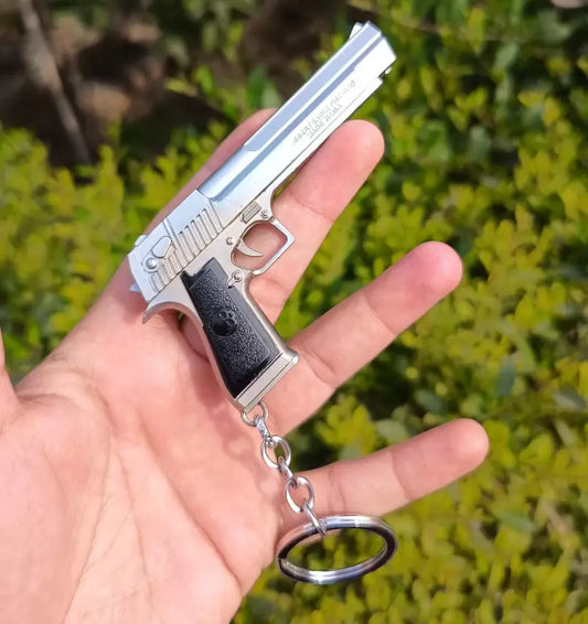 Tactical Defender Metal Gun Keychain with Holster