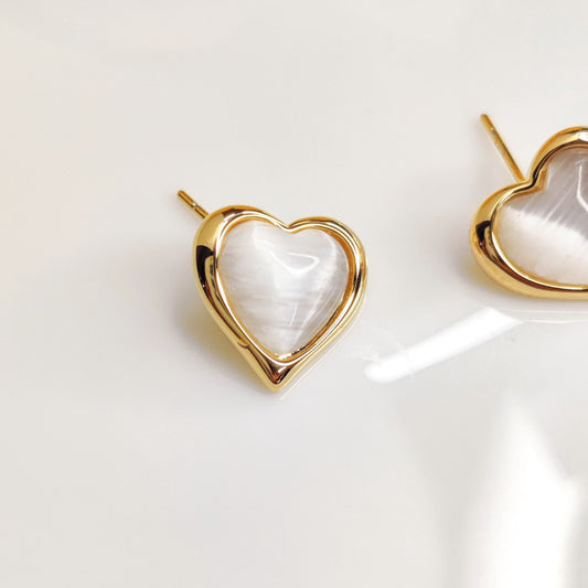 Glossy Heart Studs