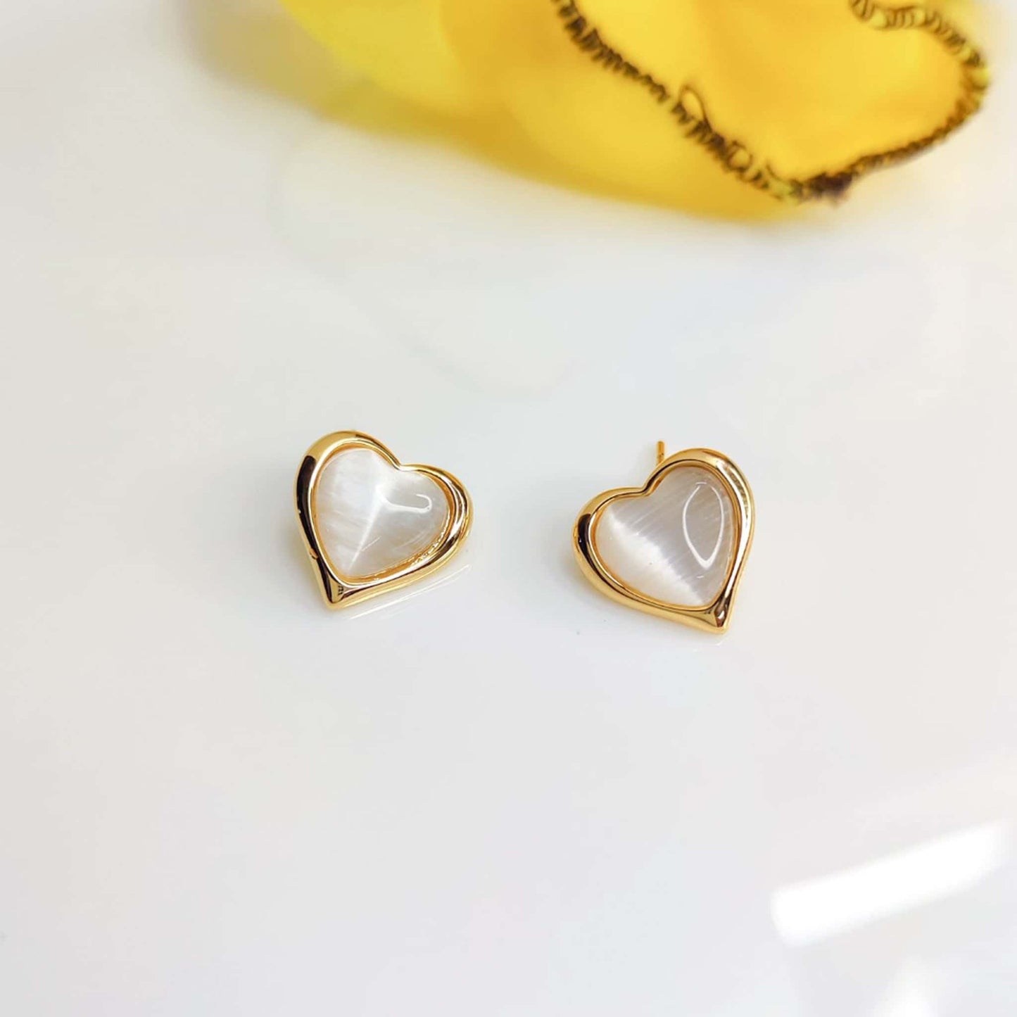 Glossy Heart Studs