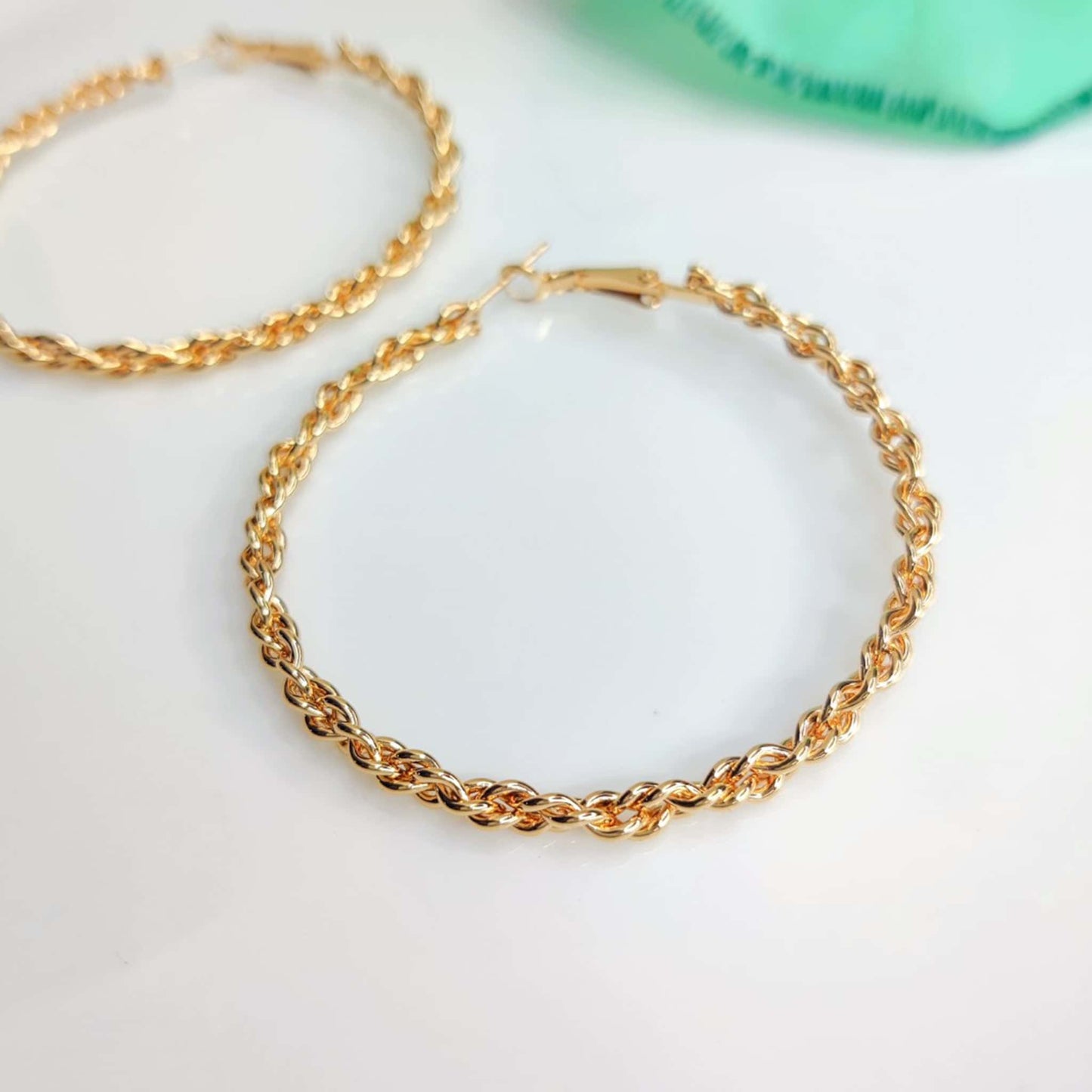 Braided Golden Hoops
