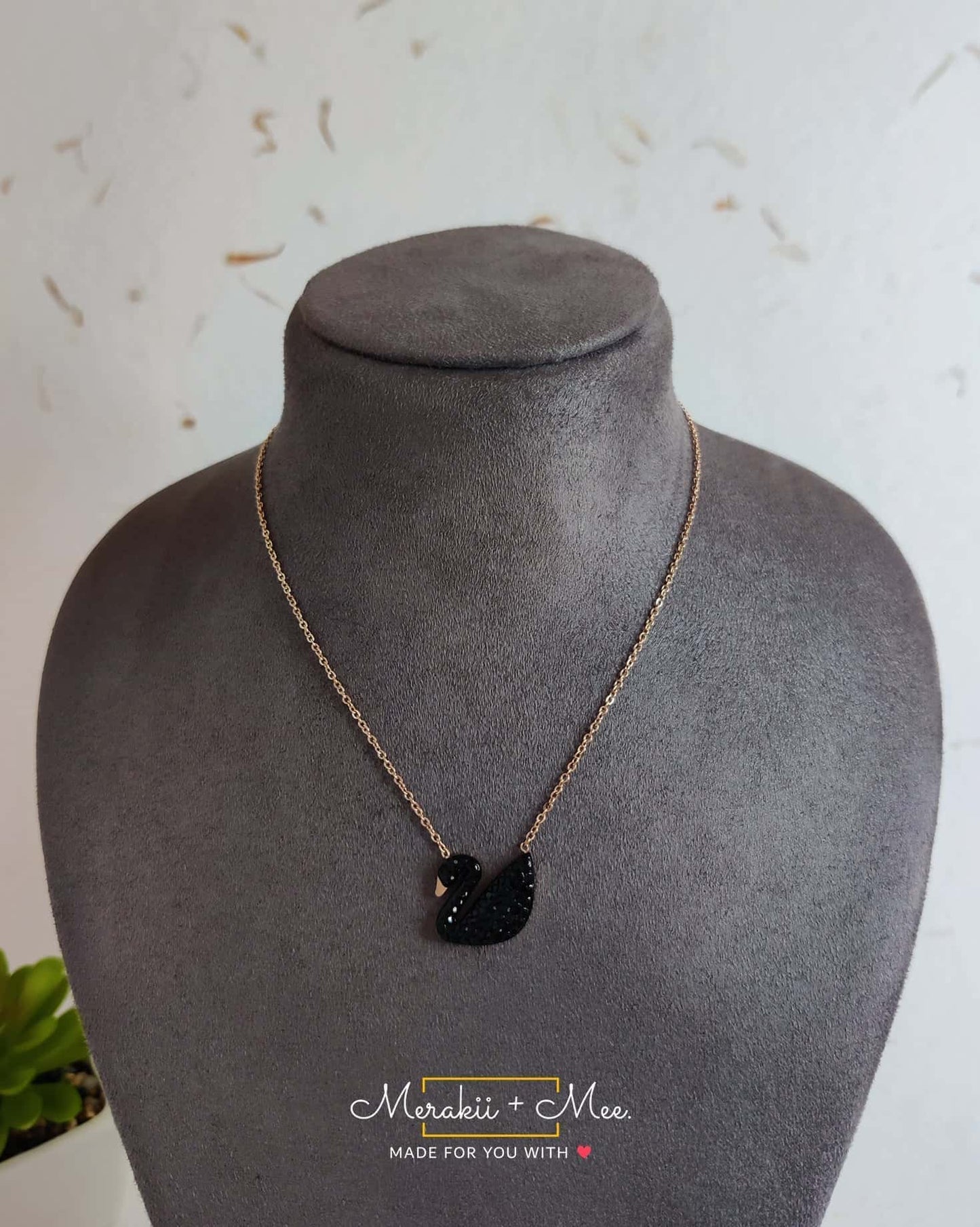 Iconic Black Swan Necklace