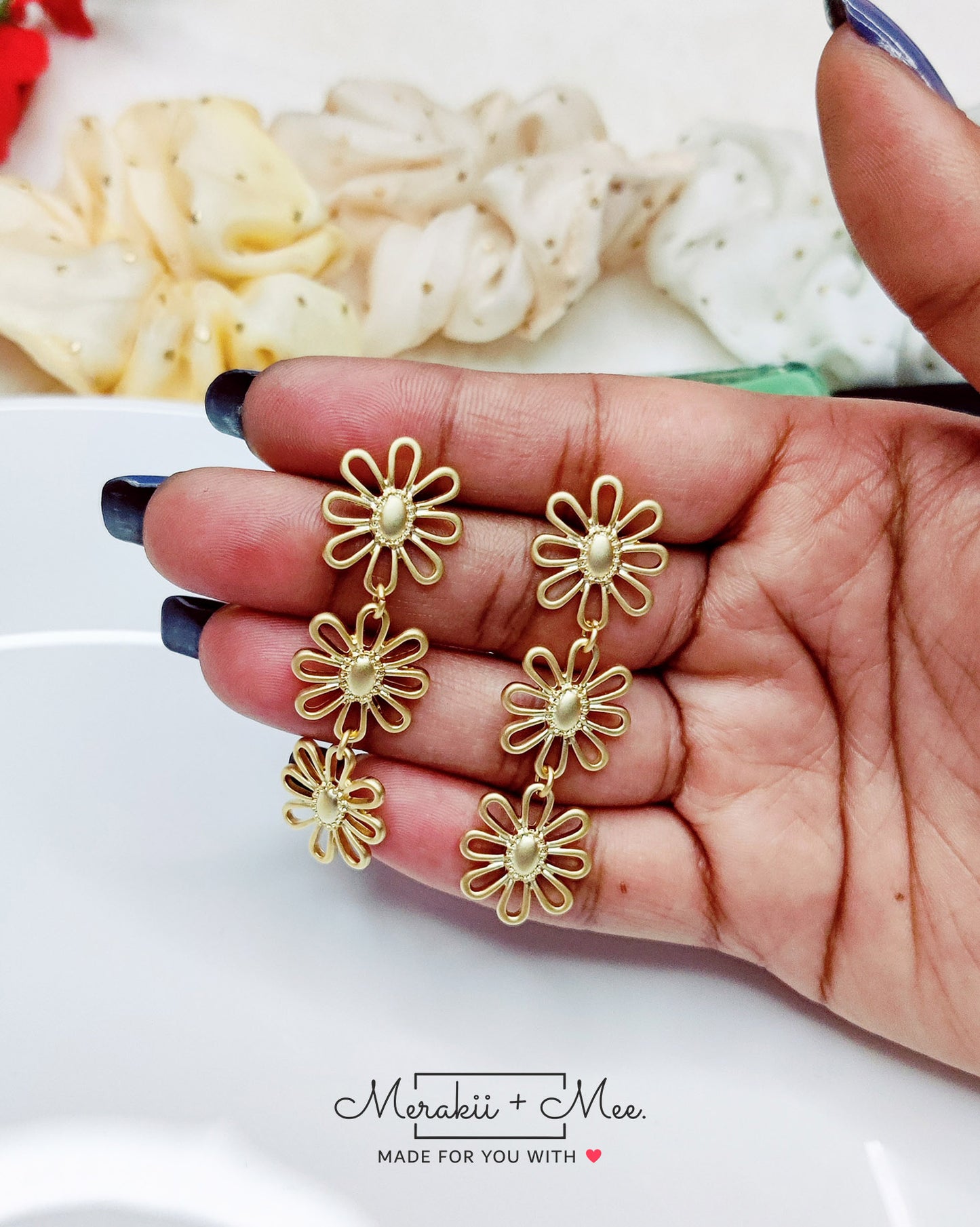 Metallic Matte Gold Earrings