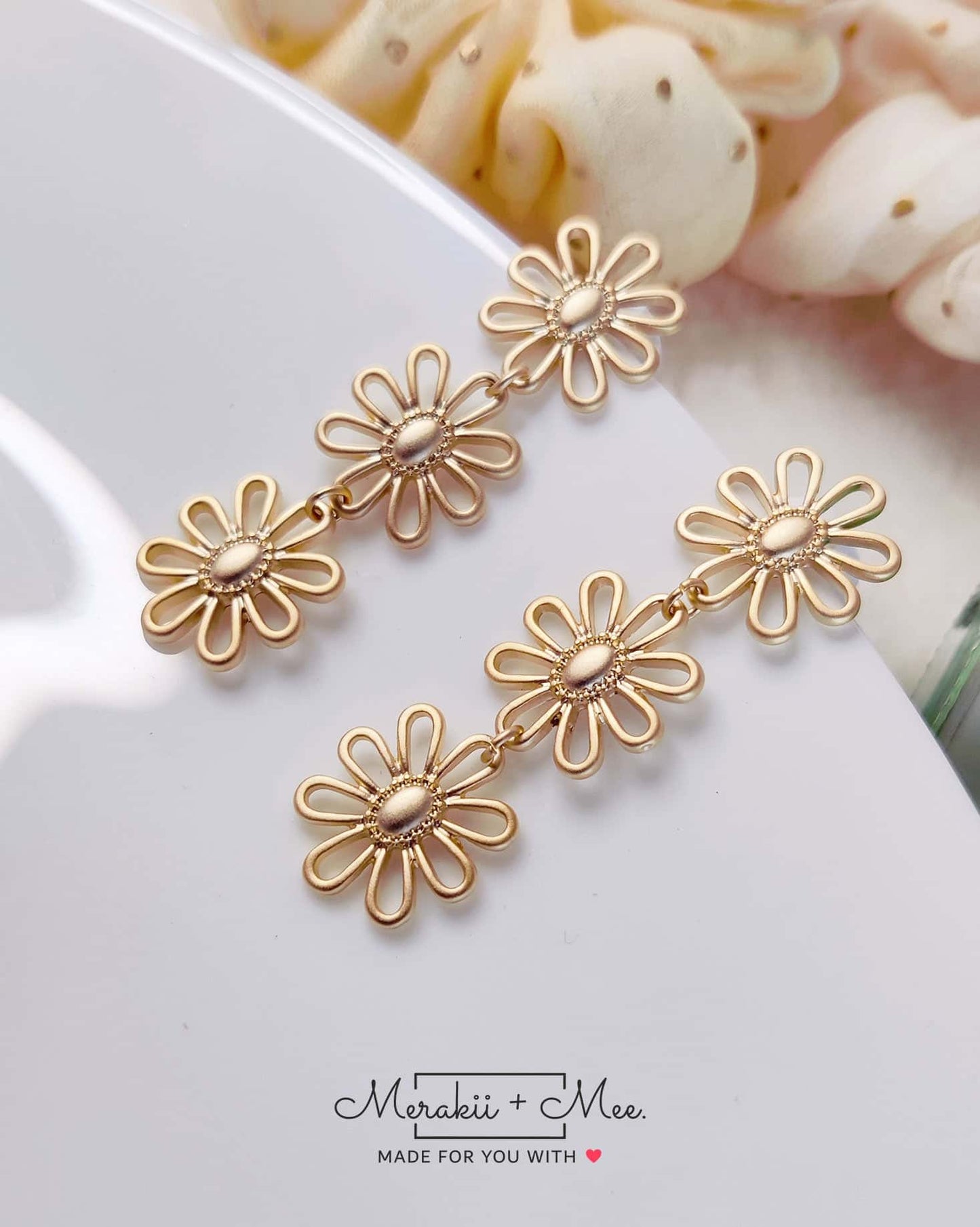 Metallic Matte Gold Earrings