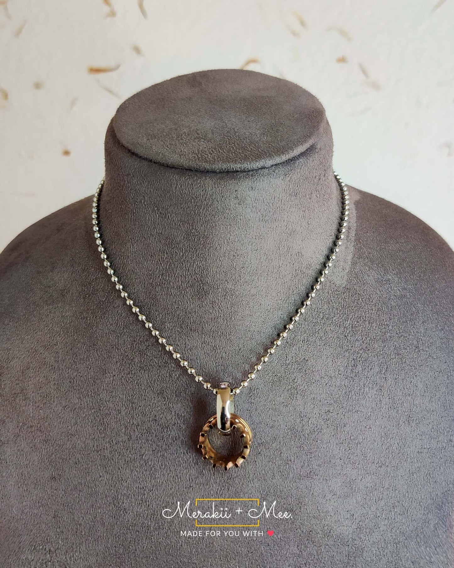 Her Crown Pendant with Ball Chain