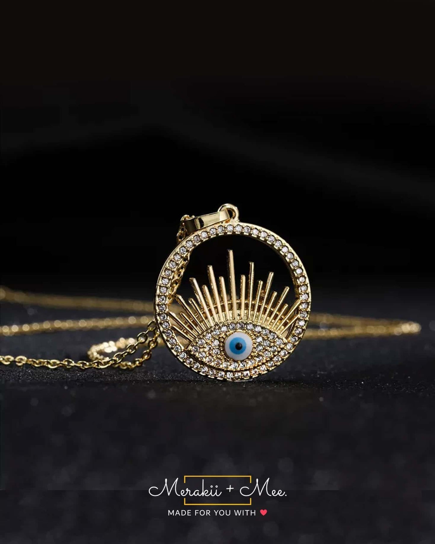 Evil Eye Eyelashes Premium Pendant Necklace