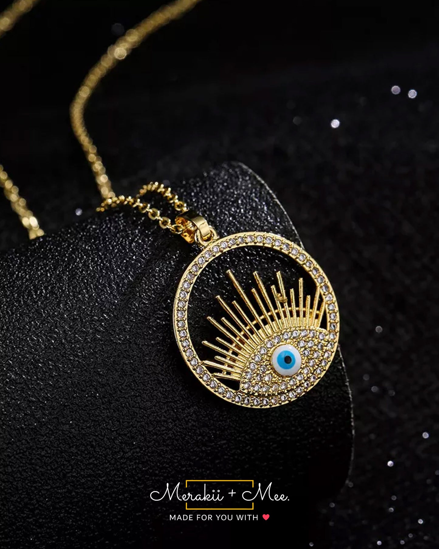 Evil Eye Eyelashes Premium Pendant Necklace