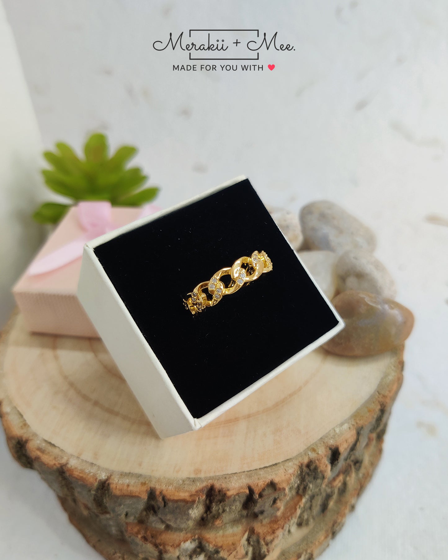 Golden Chain Link Ring