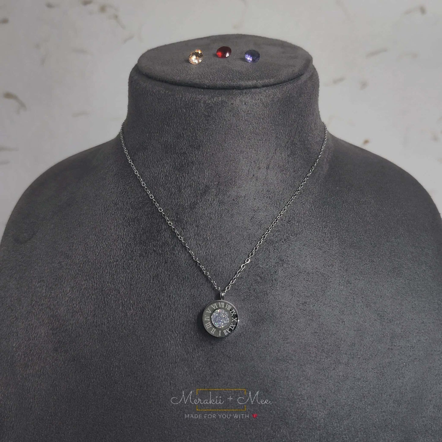 Inter-Changeable Diamond Roman Numerical Necklace