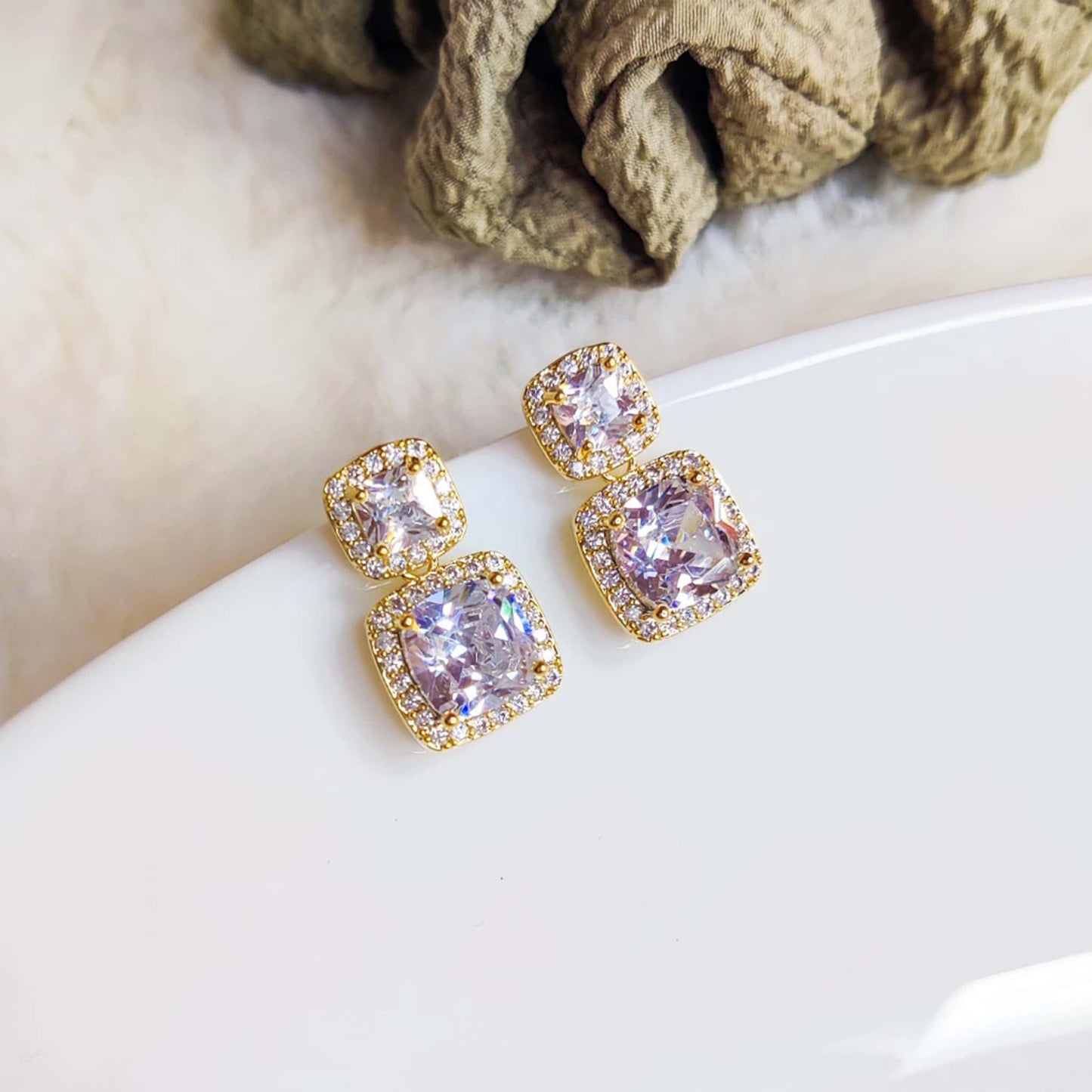Lustrous Solitaire Drop Earrings