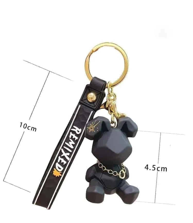 Geometric Resin Rabbit Keychain with Strap