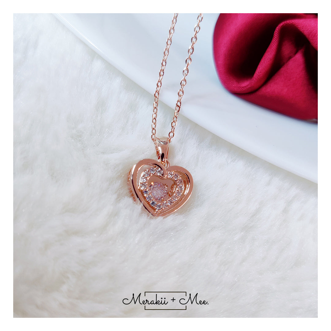 Dancing Diamond Heart Necklace