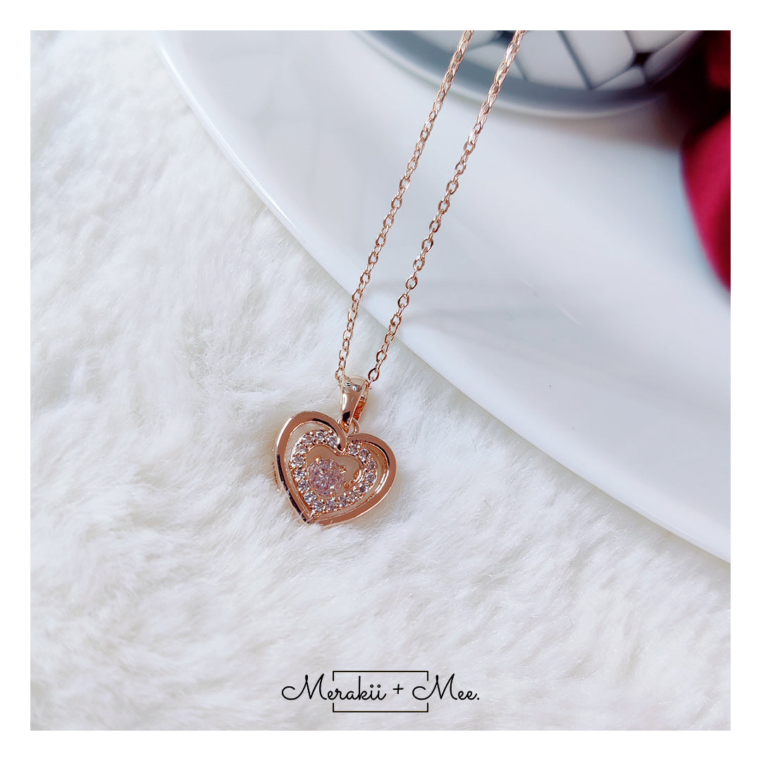 Dancing Diamond Heart Necklace