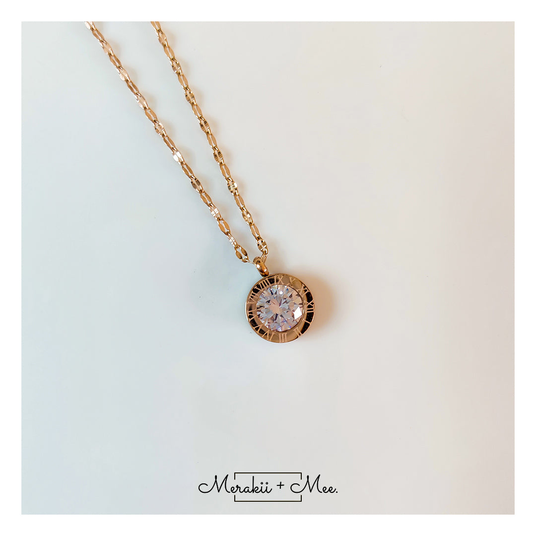 Roman Numerical Diamond Necklace