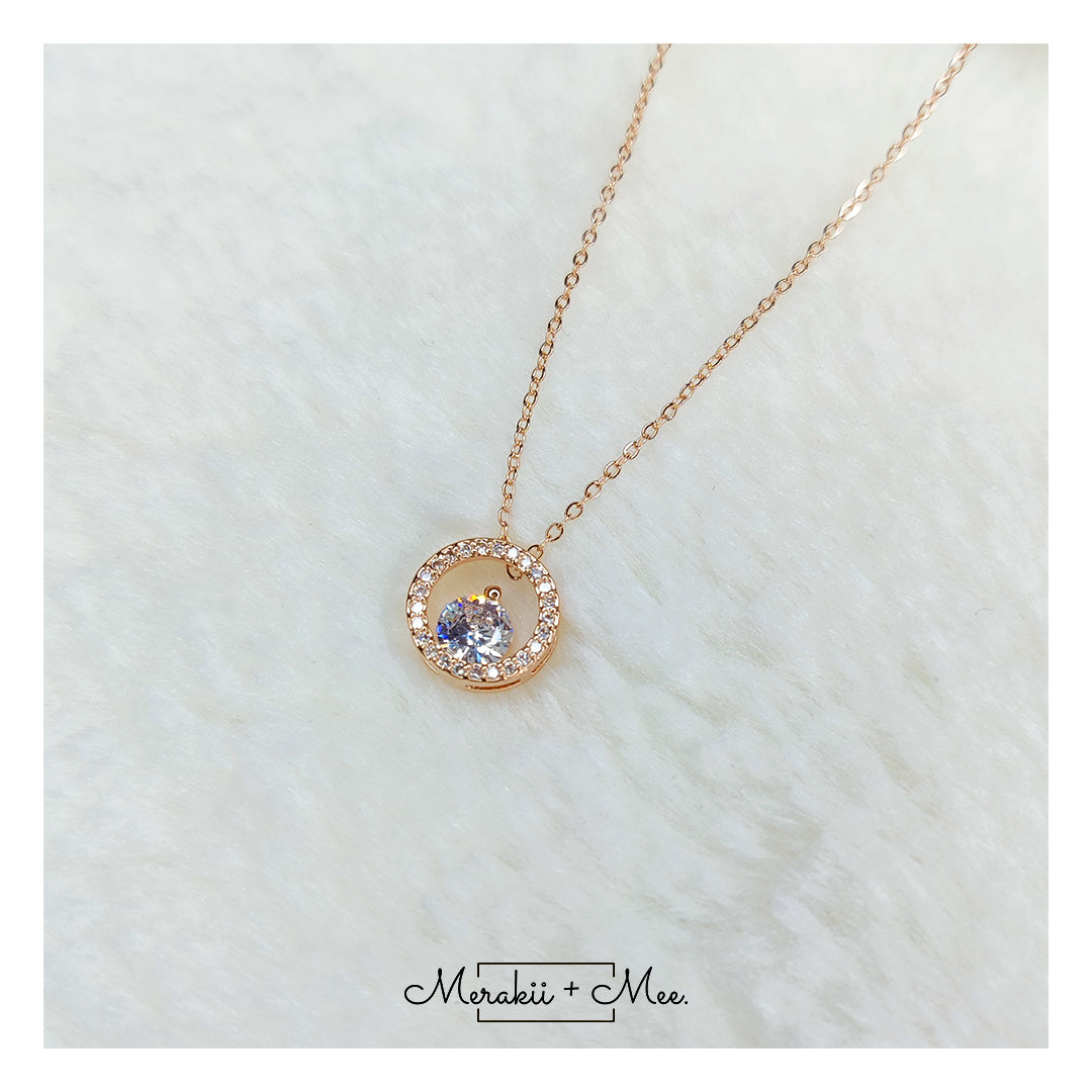 Diamond in Circle Necklace