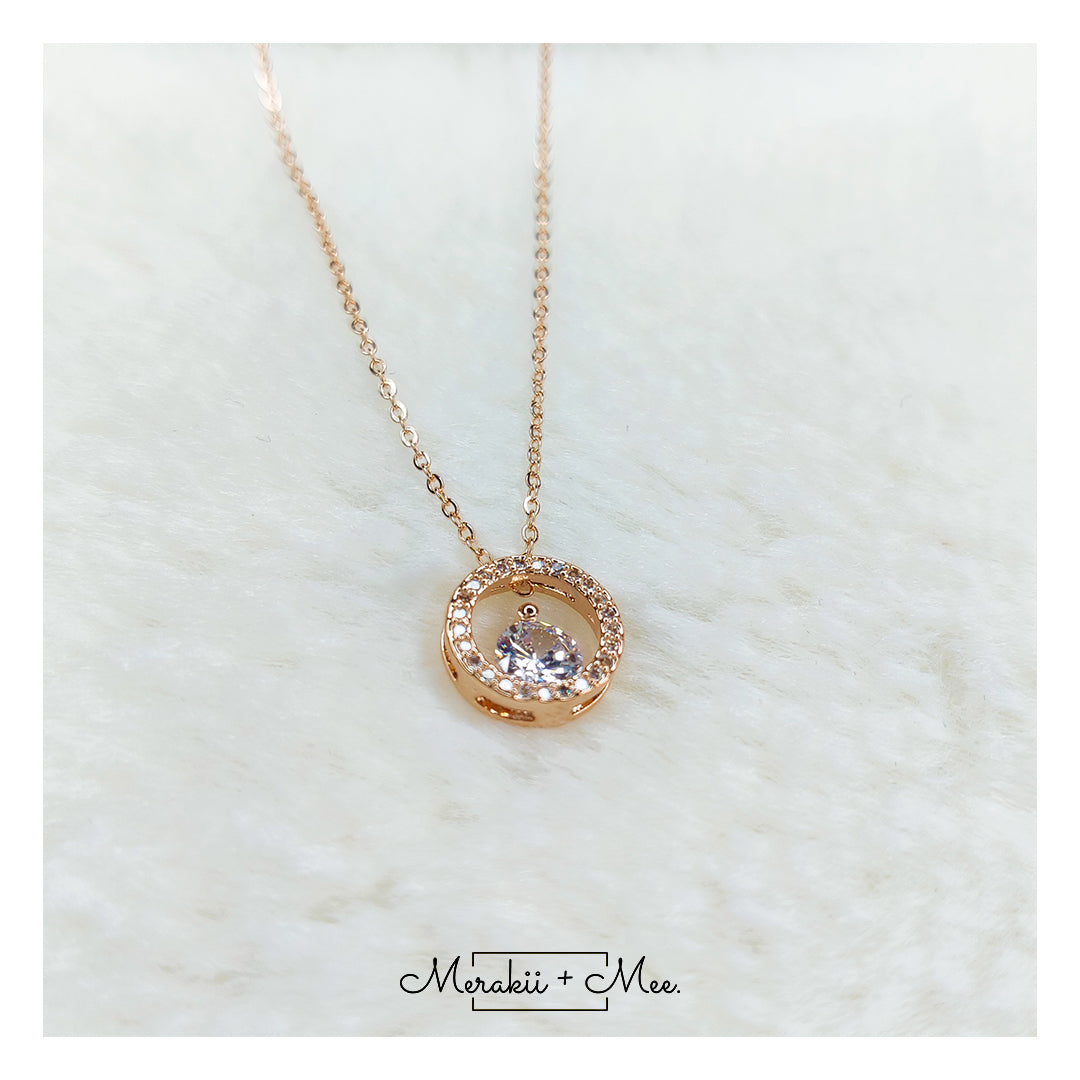 Diamond in Circle Necklace