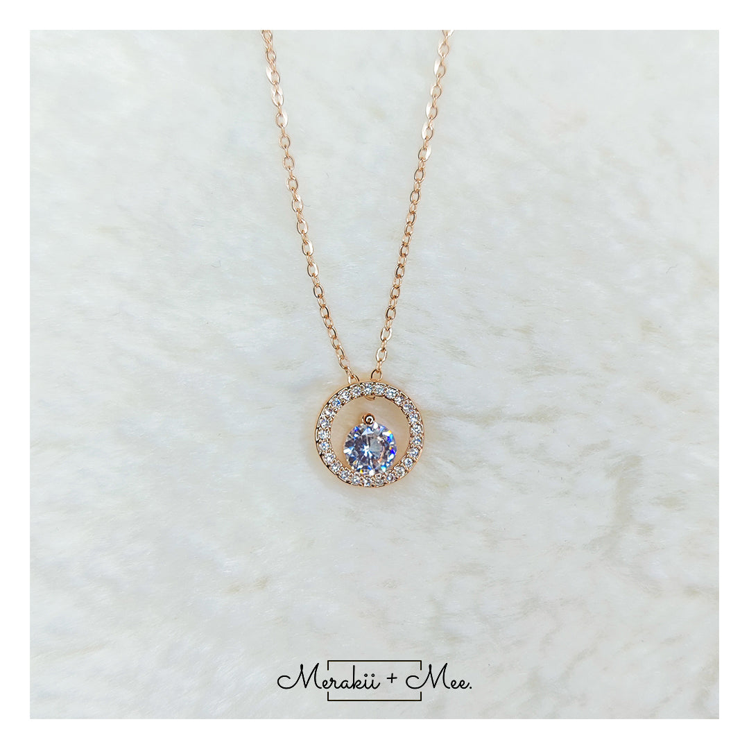 Diamond in Circle Necklace