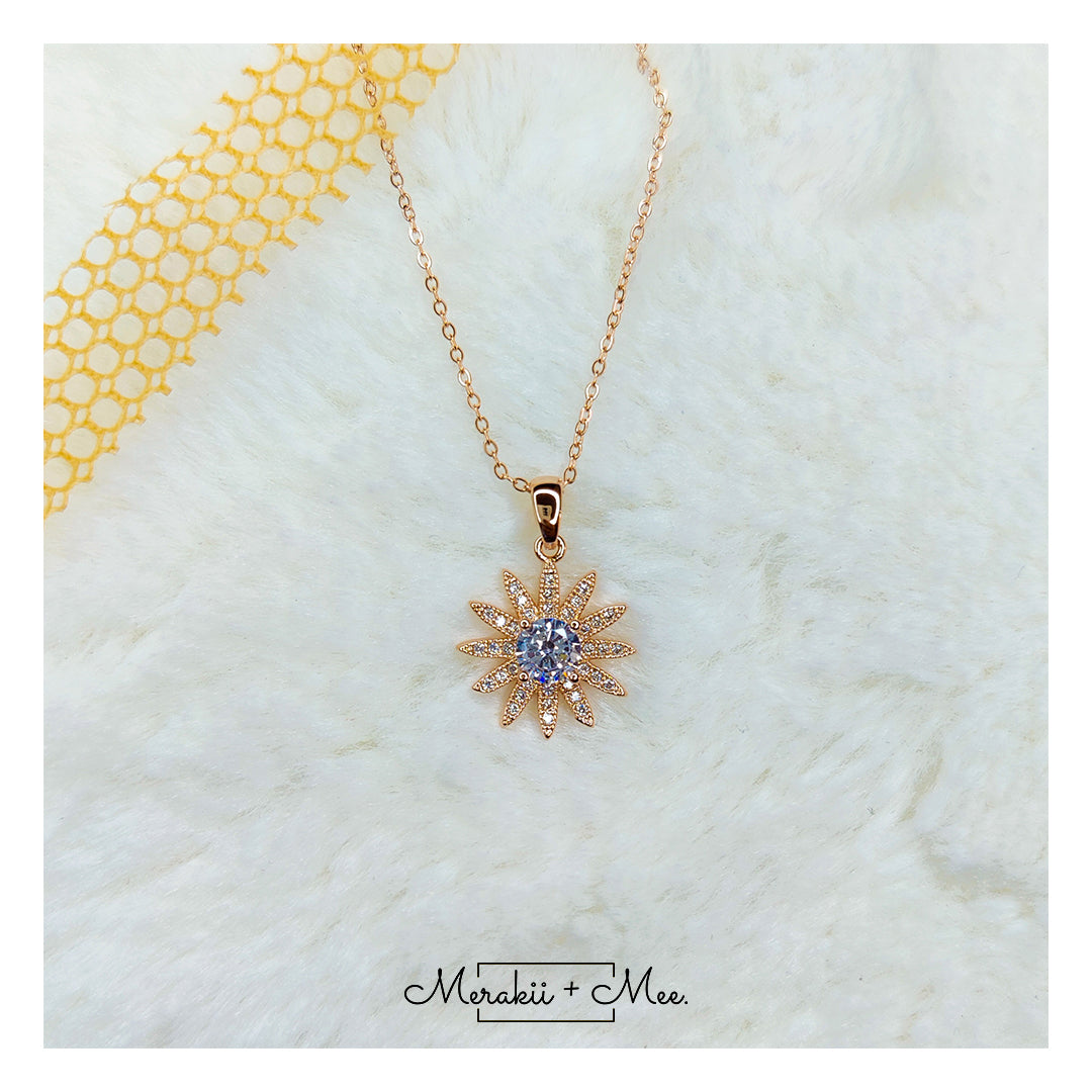 Sunflower Solitaire Necklace