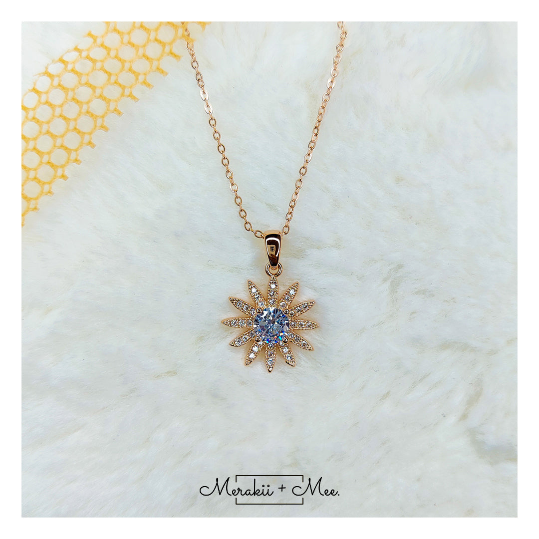 Sunflower Solitaire Necklace