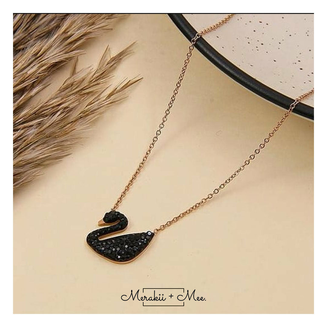 Iconic Black Swan Necklace