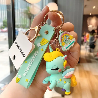 Magical Unicorn 3D Rubber Keychain with Strap