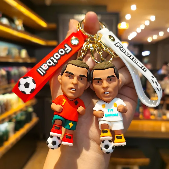 Cristiano Ronaldo Rubber Keychain | Football Player Keychains