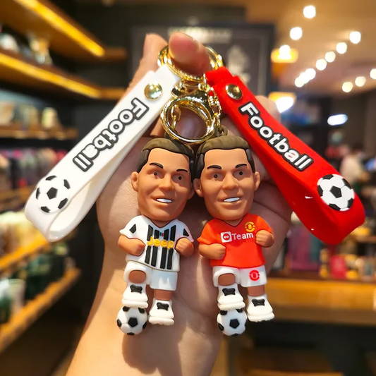 Cristiano Ronaldo Rubber Keychain | Football Player Keychains